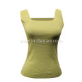 Lady's Knitted Sleeveless Square Neck Vest